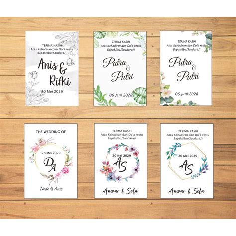 Jual Kartu Ucapan Souvenir Pernikahan Wedding Card Hangtag Souvenir