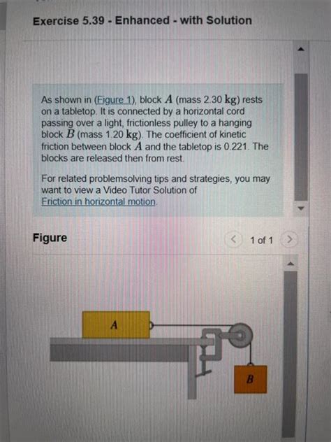 Solved As Shown In Figure 1 Block A Mass 230 Kg Rests