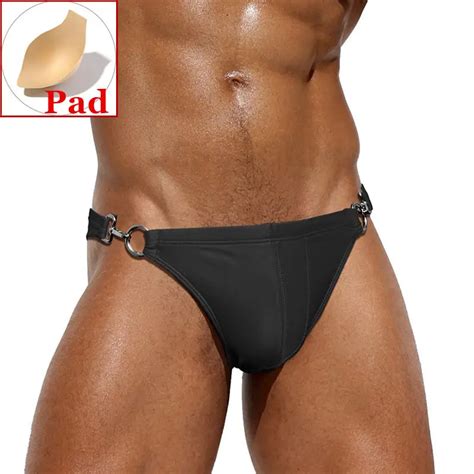 Sexy Swim Briefs Men Bikini Swimsuit Push Up Swimming Trunks New Brazilian Beach Swimwear