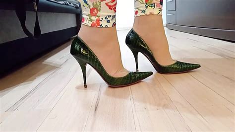 Crossdresser Dangling In Sexy Black Suede Pointed Toe Pltform High Heels Pumps Gay Porn XHamster