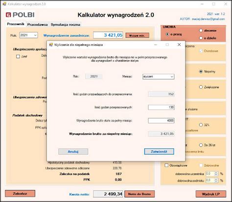 Kalkulator wynagrodzeń Płaca brutto netto POLBI