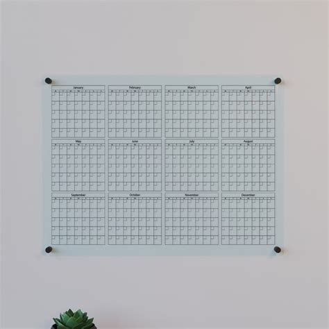 Annual Calendar Template Annual Calendar Yearly Wall Calendar Dry Erase