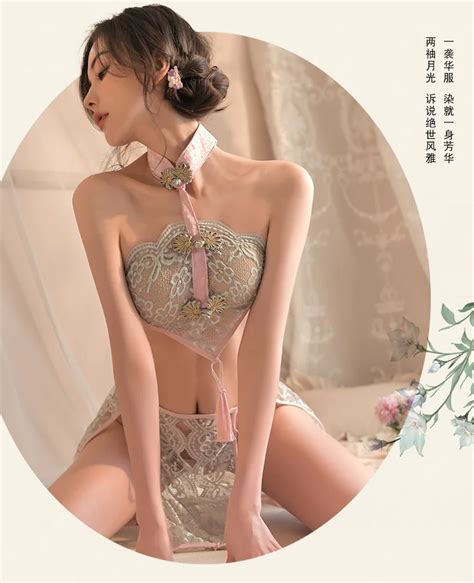 Ancient Sexy Qipao Lingerie Nightgown Role Play Cheongsam Dress Sexy Lingerie Retro Cheongsam