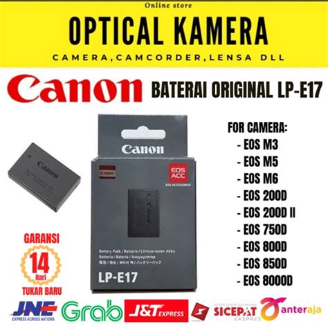 Jual Baterai Kamera Canon Lp E17 Original For Eos M3m5m6eos 750d