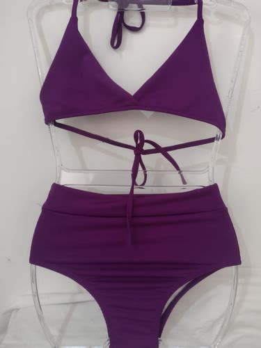 Biquíni Top Faixa Hot Pants Cintura Alta Cropped P M G Parcelamento sem juros