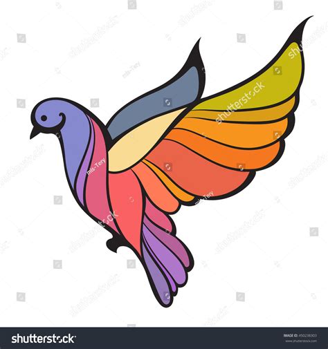 Colorful Abstract Dove Vector Bird Illustration Stock Vector Royalty