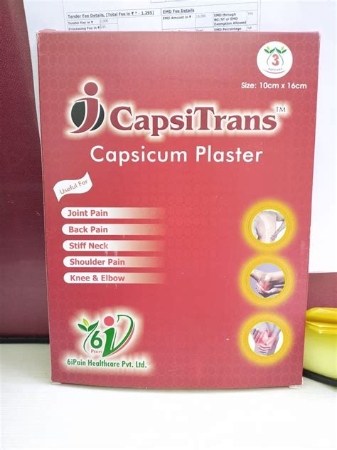 CapsiTrans Capsicum Plaster, Packaging Type: Box at ₹ 80/piece in New Delhi