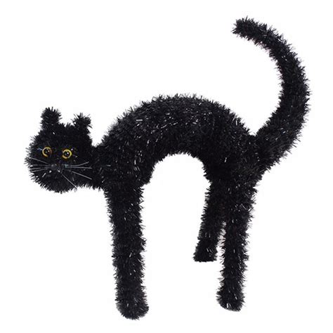 AtHome 20 Inch 3D Tinsel Cat Black Halloween Decorations Indoor