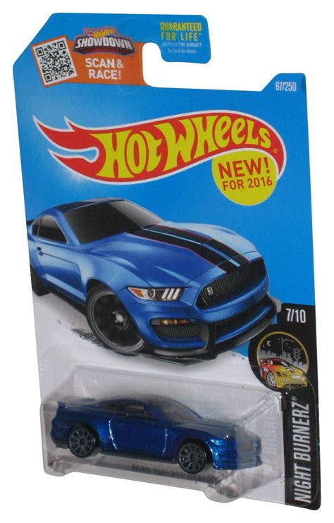 Hot Wheels Night Burnerz 7 10 2016 Blue Ford Shelby GT350R Toy Car 87 250 Walmart
