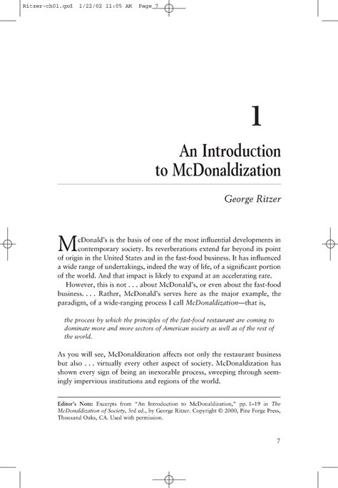 Intro to Mcdonaldization - Culture, Society, & Politics - Studocu