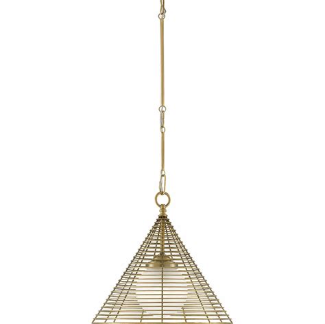 Currey And Company 9000 0760 Nadir Contemporary Antique Brass And Frosted Glass Drop Ceiling