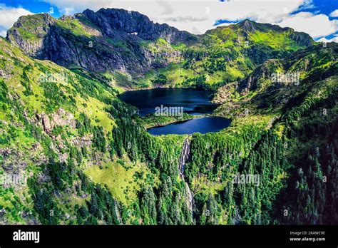 Aerial Image Of Haida Gwaii Queen Charlotte Islands Bc Canada Stock