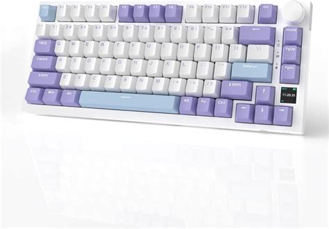 AJAZZ Teclado mecânico AK820PRO 75 Hot Swap montagem em gaxeta tela TFT 4000mAh BT 2