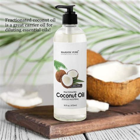 Majestic Pure Fractionated Coconut Oil Relaxing Massage Oil Liquid Carrier Oil For Diluting