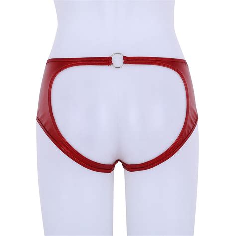 Women Lingerie Wet Look Pvc High Cut Front Zippered Briefs Underwear Brief Panty Ebay