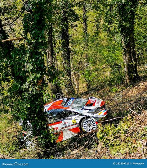 Kalle Rovanpera Crashed Toyota Yaris WRC Being Pulled Out of Woods