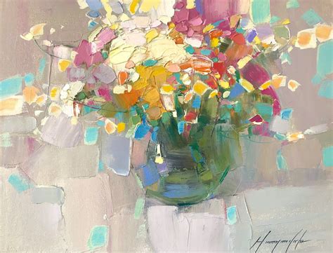 Vase Of Flowers Print Ready To Hang Original Size Etsy Abstract