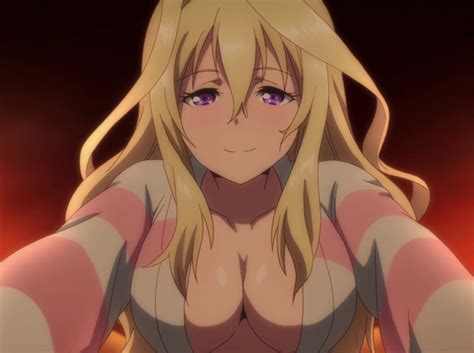 Claudia Enfield Gakusen Toshi Asterisk S Girl Bathrobe Blonde Hair Breasts Cleavage