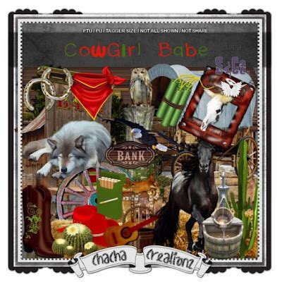 Elizabeth Designs CT Chachaz Creationz Tag COWGIRL BABE