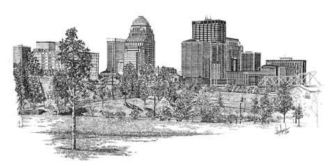 Louisville Skyline Drawing by Andrew Aagard - Fine Art America