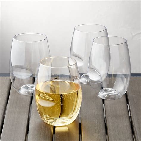 Govino ® Shatterproof Plastic Stemless Wine Glass Set Of 4 Crate And