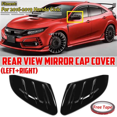 A Pair Car Side Door Rear View Mirror Cover Cap Add On For Honda For