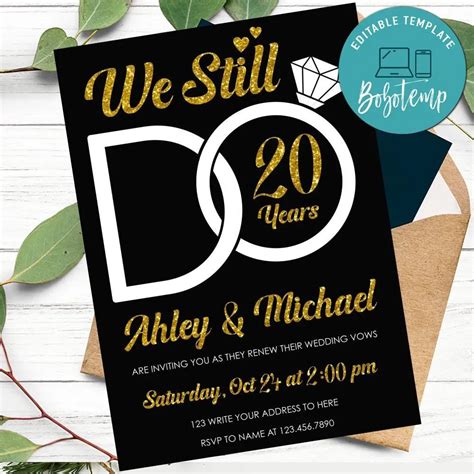 We Still Do Invitation Anniversary Customizable Template DIY | Bobotemp