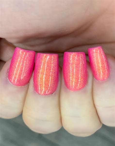 Neon Pink Orange Nail Polish