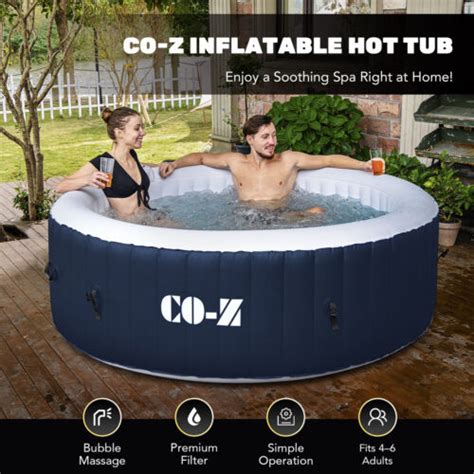 Co Z Portable Inflatable Hot Tub Spa Air Jets W Pump Cover Person New Ebay