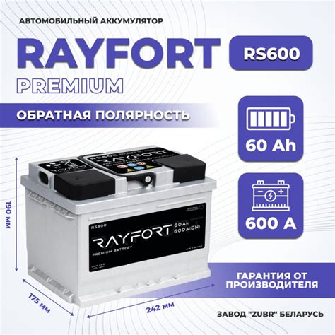 Аккумулятор автомобильный RAYFORT real купить по выгодной цене в ...