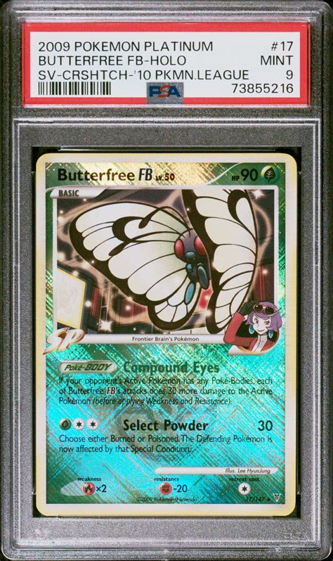 2009 Pokemon Platinum Supreme Victors 17 Butterfree Fb Holo Crosshatch