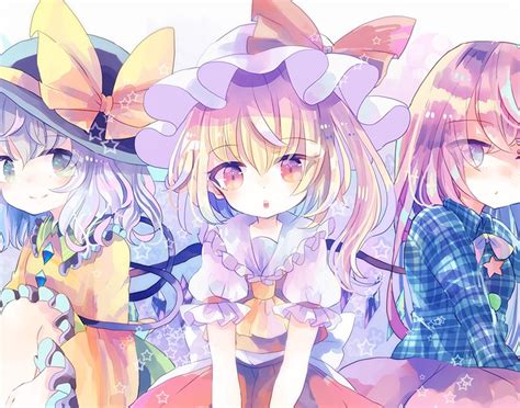 Flandre Scarlet Komeiji Koishi And Hata No Kokoro Touhou Drawn By