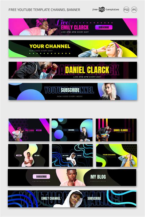 Free Youtube Template Channel Banner For Photoshop Psd