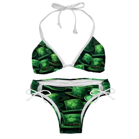 Saint Patrick S Day Detachable Sponge Adjustable Strap Bikini Set Two