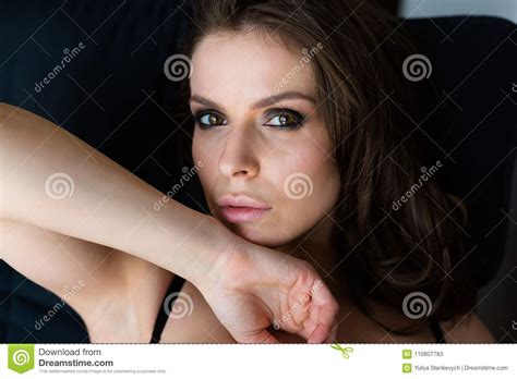 Beautiful Woman Posing In Black Lace Lingerie Stock Image Image Of Beauty Elegance