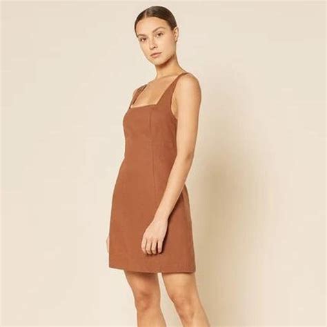 Nude Lucy Linen Brown Dress Size Nudelucy Depop