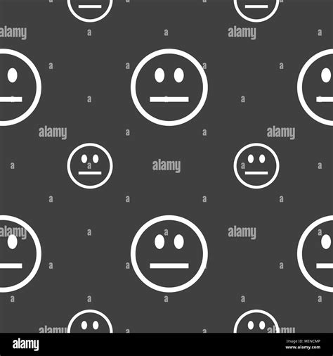 Sad Face Sadness Depression Icon Sign Seamless Pattern On A Gray