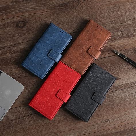 For Infinix Hot Play G Skin Feel Crocodile Magnetic Clasp Leather Phone Case Red Alexnld