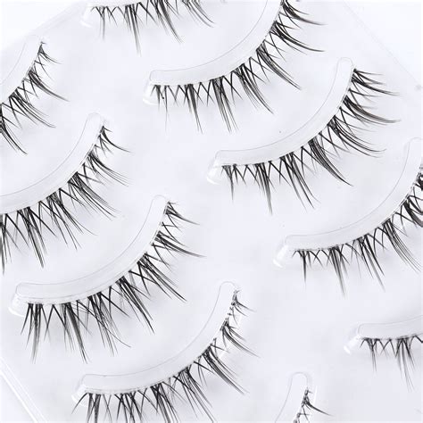 Five Pairs Nude Makeup Bridal Transparent Stem False Eyelashes China Lengthen Eyelashes And