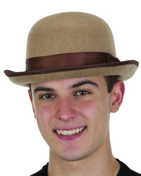 Adults Vintage Gentleman Tan Felt Bowler Derby Hat Costume Accessory ...