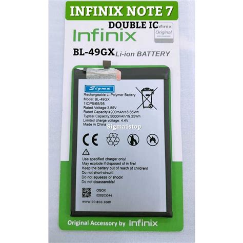 Jual INFINIX NOTE 7 NOTE 10 HOT 11S NFC BL 49GX BATERAI BATTERY SMART 5 BL 49GX BATERE BL49GX BT