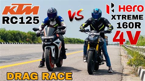 All New Hero Xtreme R V E Vs Ktm Rc Bs Drag Race Youtube