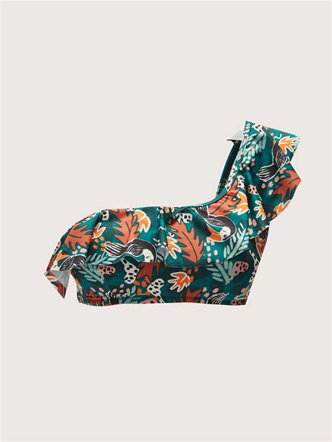 Lcw Dream Ye Il Desenli Tek Omuz F Rf R Detayl Kad N Bikini St S Ah Z Lrq Lcw