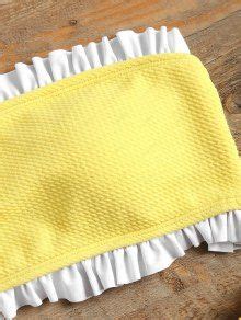 Ruffle Bandeau Bikini Set In Yellow Zaful