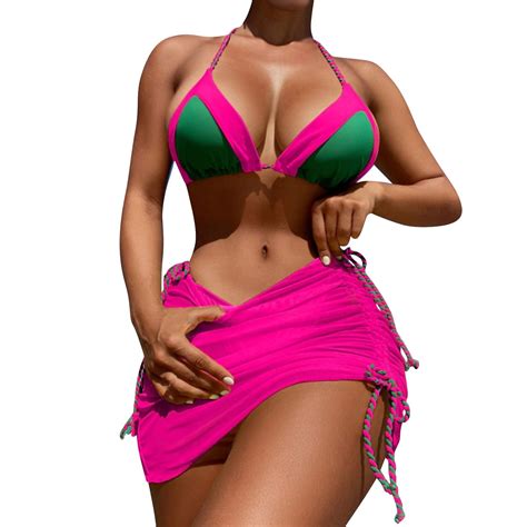 Ovticza Womens Piece Bikini Set Brazilian Triangle Top Halter String Low Cut Cheeky Swimsuits