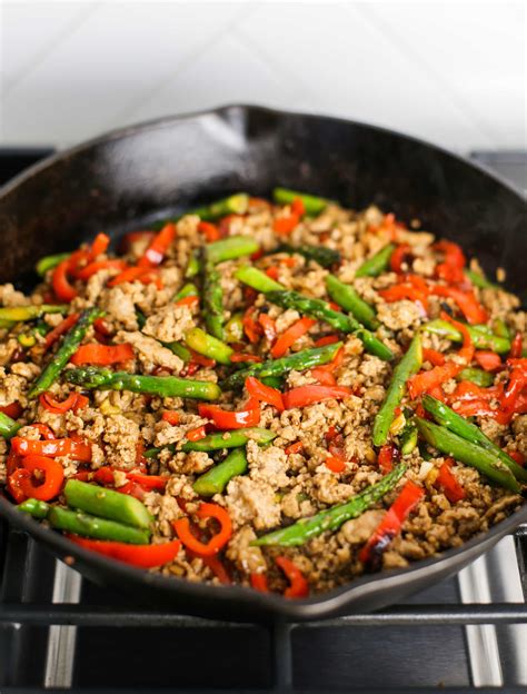 One Pan Turkey Asparagus Stir Fry Yay For Food