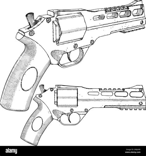 Revolver Vector Illustration Isolated On White Background A Vector