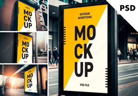 Outdoor poster mockup with Generative AI Stock Template | Adobe Stock