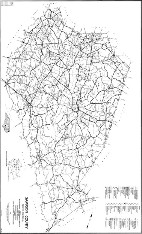 1962 Road Map Of Sampson County North Carolina