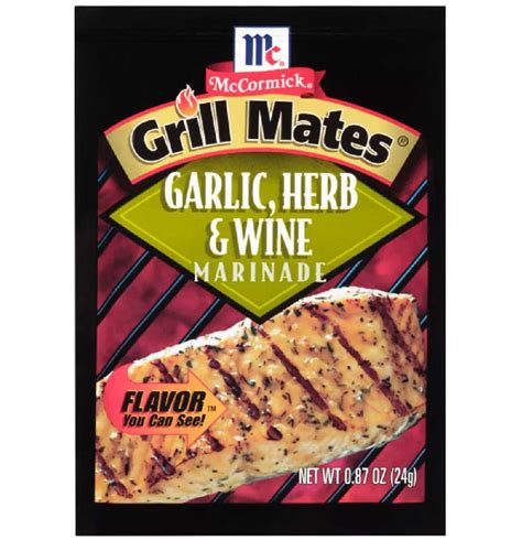 Mccormick Grill Mates Garlic Herb And Wine Marinade Packet 087 Oz